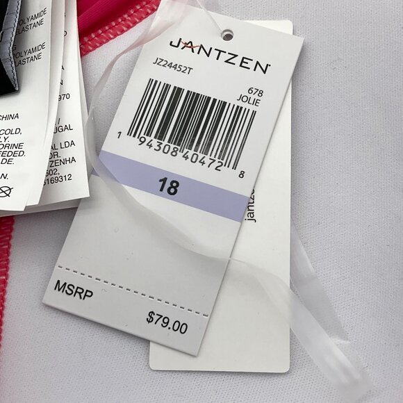 Jantzen Nora High Neck Bright Colorful Tropical Floral Tankini Set Sz 18 NWT - Picture 9 of 14